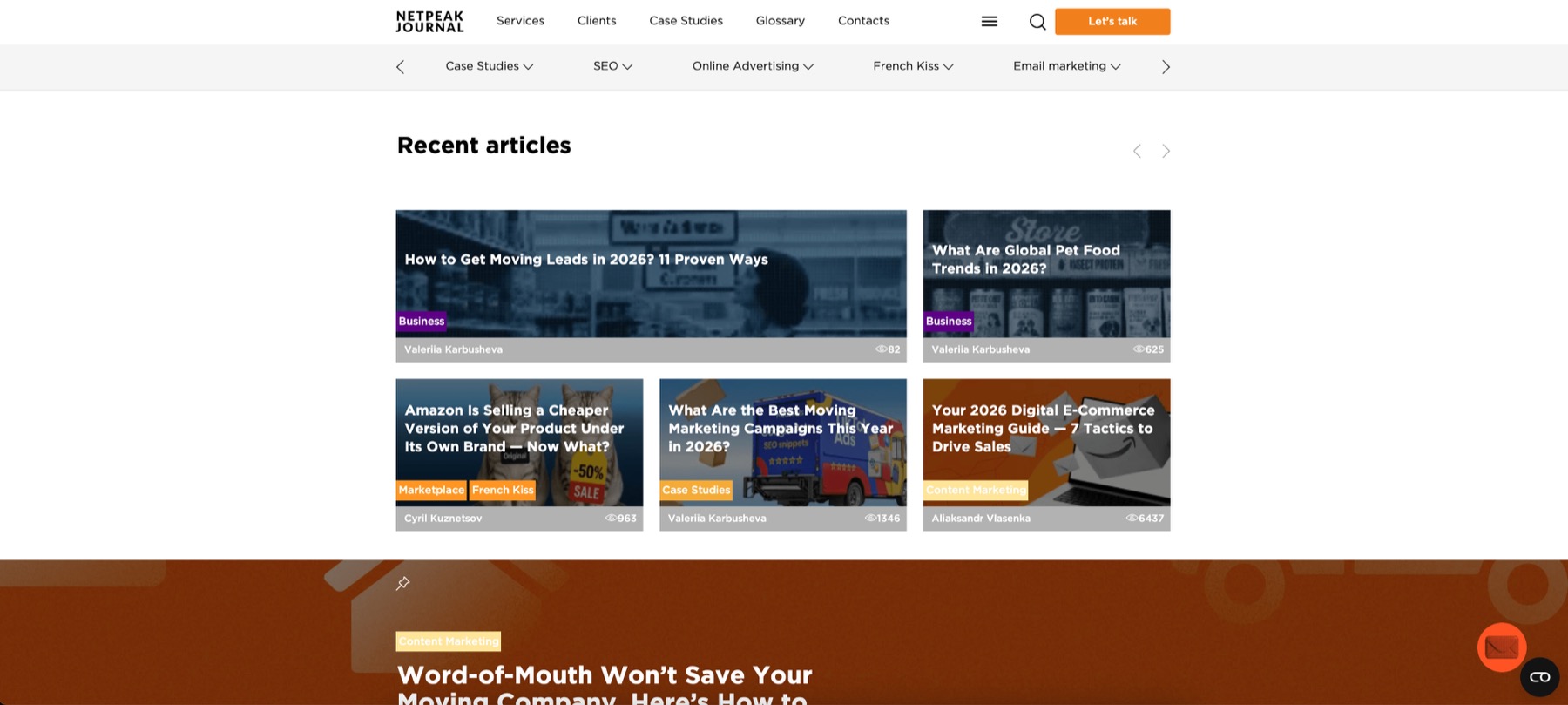 Netpeak Journal case study screenshot