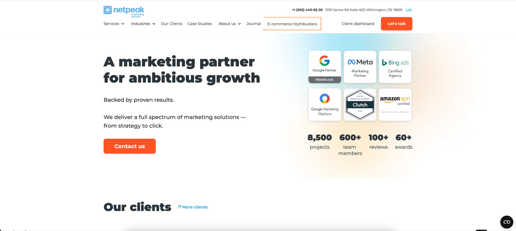 Netpeak Agency case study screenshot